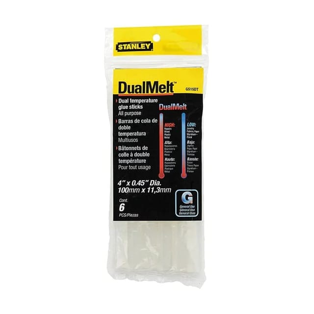 STANLEY DUAL MELT 6PK 11.3MM GLUE STICKS