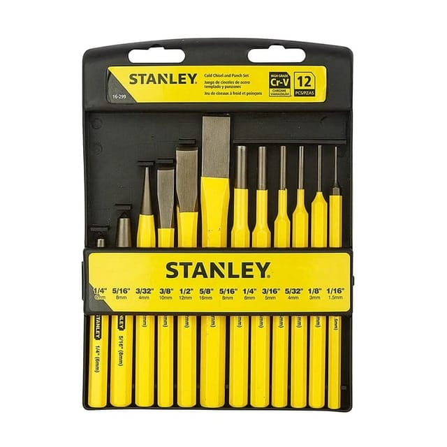 STANLEY 12 PC PUNCH & CHISEL KIT