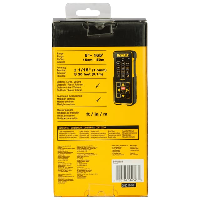 DEWALT 50 M LASER DISTANCE MEASURER (165 FT.)