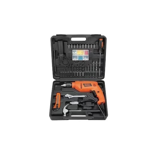 BLACK & DECKER 550W 13mm Hammer Drill with Kitbox and A