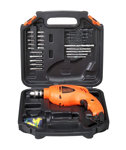 BLACK & DECKER 550W 10mm Hammer Drill kit 50 Tools