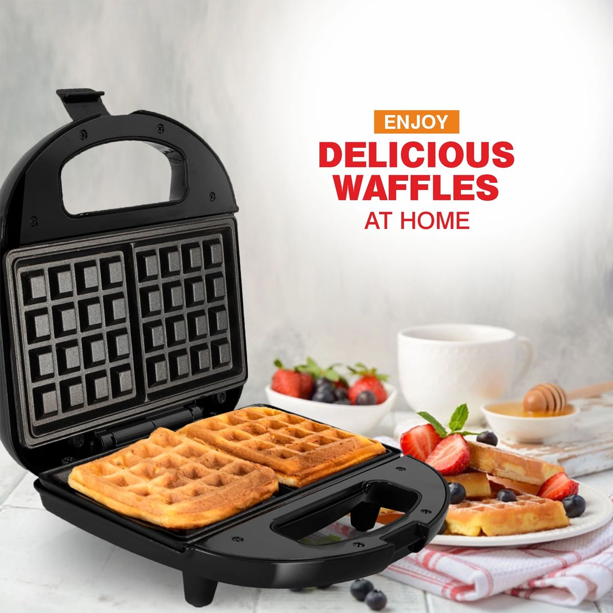 GLEN SA 3024 Waffle Maker Black