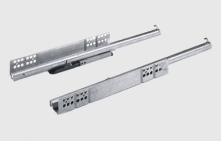 Hettich Quadro- 25 Partial Extension Soft Close Drawer Slides- 400 Mm (Zinc)