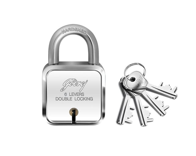 Godrej Square Padlock 6 Levers (4 Keys)