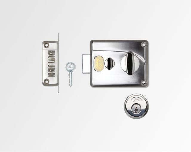 Godrej Premium Night Latch - Brushed Steel (Outside Opening)