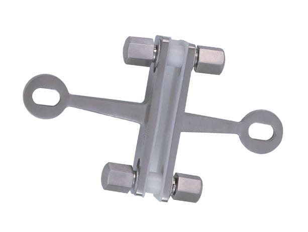 Enox 2 WAY SPIDER FITTING FOR FLUSH GLAZING 2 GLASS PANEL & INTALLED AT 90 Degree SS 31 ESPIDER 033