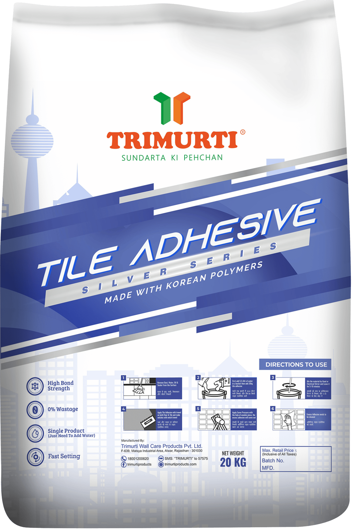 Trimurti Tile Adhesive (Sliver) 20kg