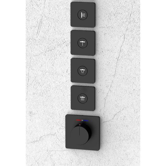 Grotto 4 Way Thermostatic Smart Control Trim Set, GR-72060-4-BK