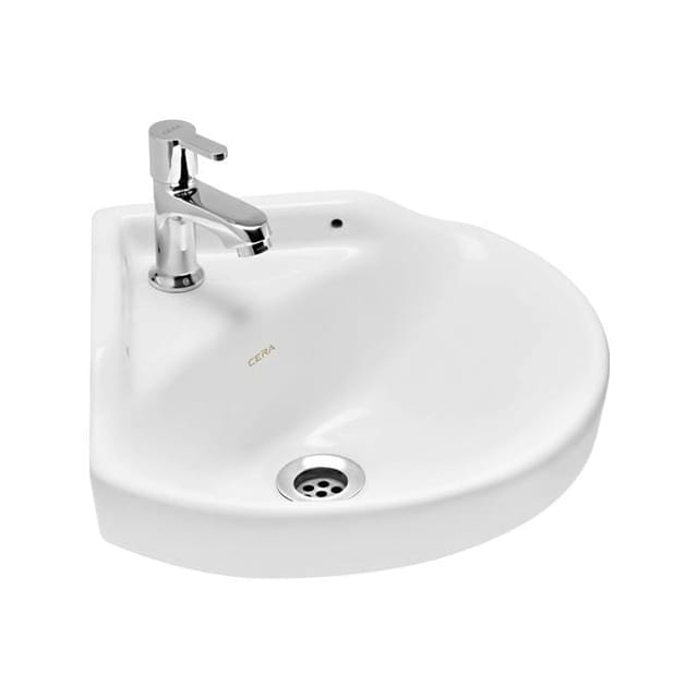 Cera CORNER SLIM WALL HUNG WASH BASIN SN WHIT