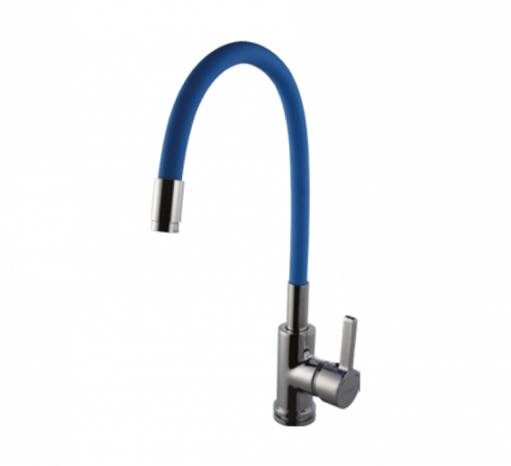 Hindware Brass Single Lever Sink Mixer With Flexible Spout (Blue)