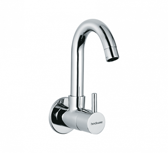 Hindware Flora Sink Cock With Extended Swivel Spout (Wall Mounted)